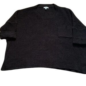 She and sky Black Knit Short Sleeve Oversized Sweater Size One Size